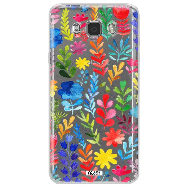 Colorful Watercolor Flowers Samsung J7 2016 Clear TPU Case