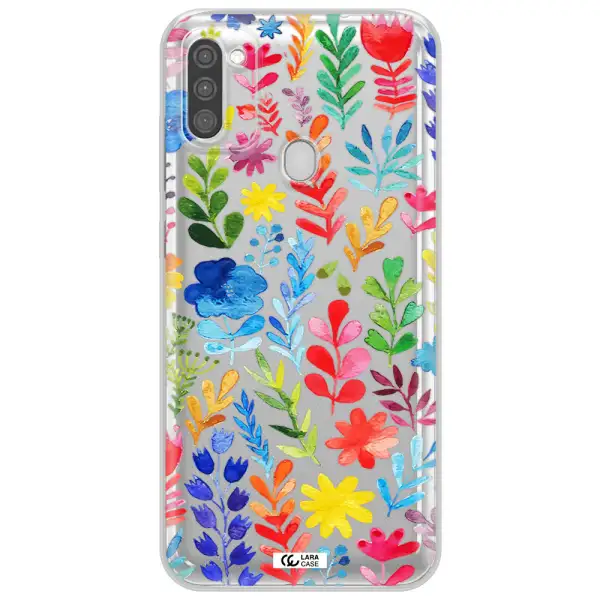 Colorful Watercolor Flowers Samsung M11 Clear TPU Case