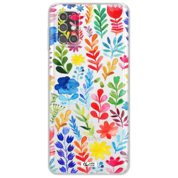 Colorful Watercolor Flowers Samsung M31S Clear TPU Case