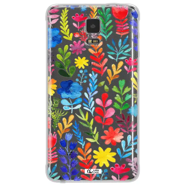 Colorful Watercolor Flowers Samsung Note 4 Clear TPU Case