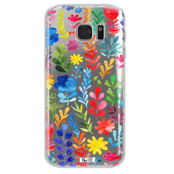 Colorful Watercolor Flowers Samsung S 7 Clear TPU Case