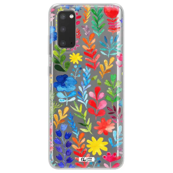 Colorful Watercolor Flowers Samsung S20 Clear TPU Case