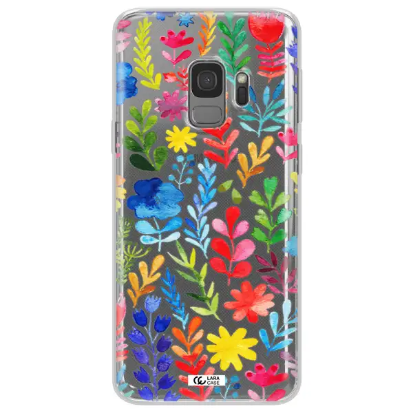 Colorful Watercolor Flowers Samsung S9 Clear TPU Case