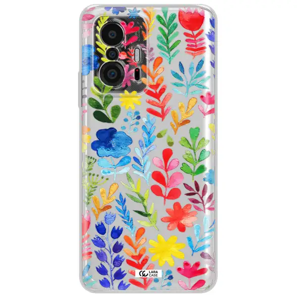Colorful Watercolor Flowers Xiaomi 11T Clear Tpu Case