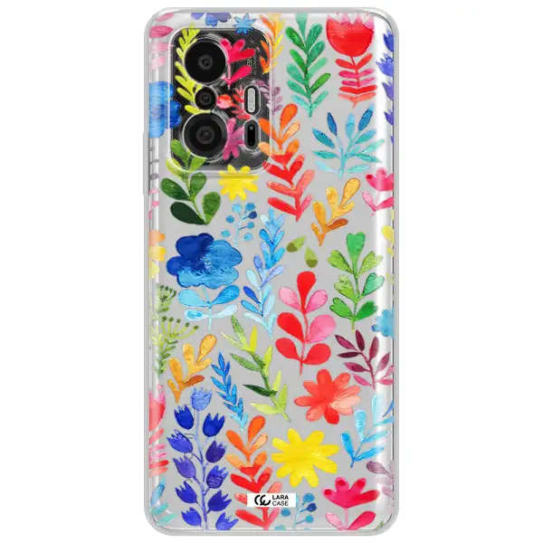 Colorful Watercolor Flowers Xiaomi 11T Pro Clear Tpu Case
