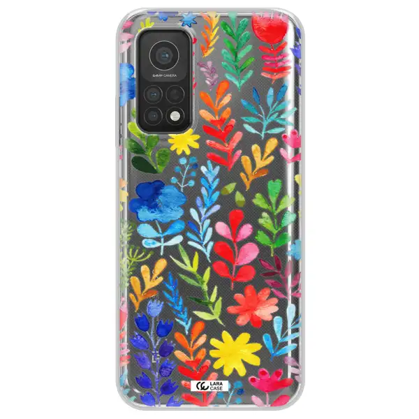 Colorful Watercolor Flowers Xiaomi Mi 10T Clear TPU Case