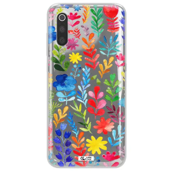 Colorful Watercolor Flowers Xiaomi Mi 9 Clear TPU Case