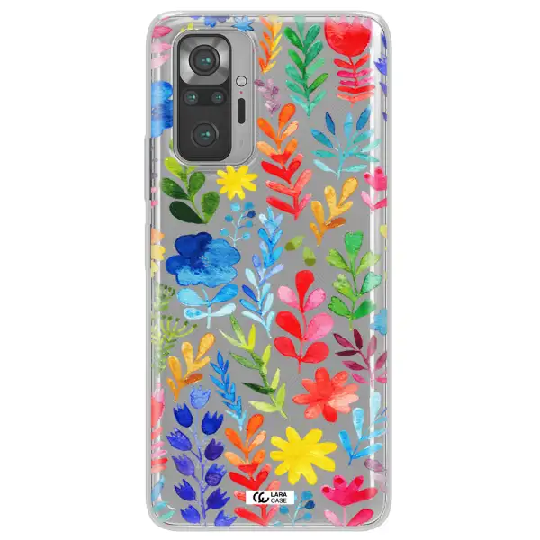 Colorful Watercolor Flowers Xiaomi Note 10 Pro Clear TPU Case