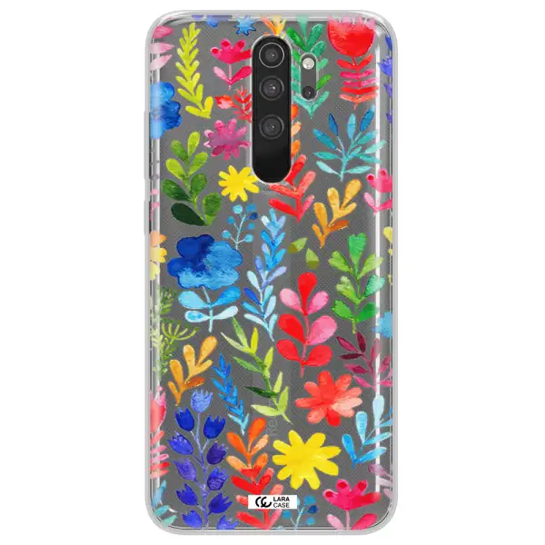 Colorful Watercolor Flowers Xiaomi Note 8 Pro Clear TPU Case