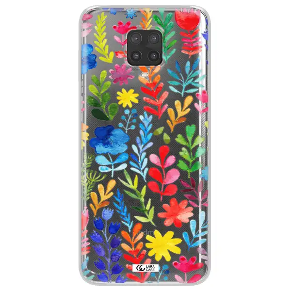 Colorful Watercolor Flowers Xiaomi Note 9 Pro Clear TPU Case