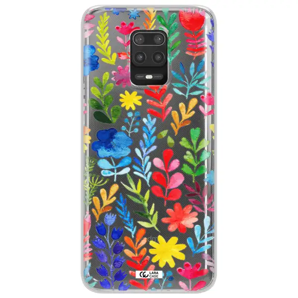 Colorful Watercolor Flowers Xiaomi Note 9S Clear TPU Case