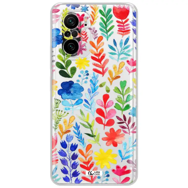 Colorful Watercolor Flowers Xiaomi Poco F3 Clear Tpu Case
