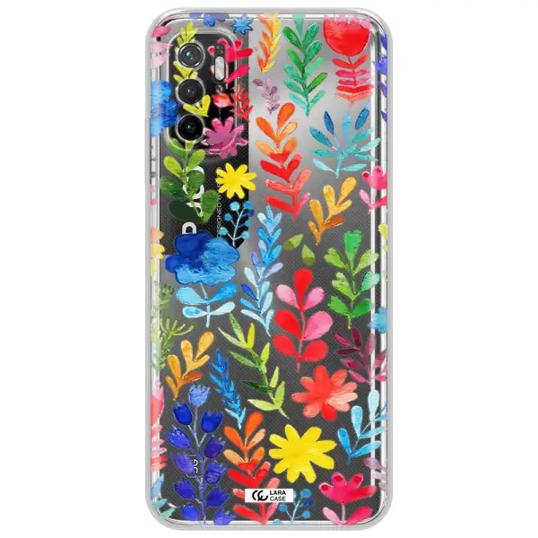 Colorful Watercolor Flowers Xiaomi Poco M3 Pro Clear Tpu Case