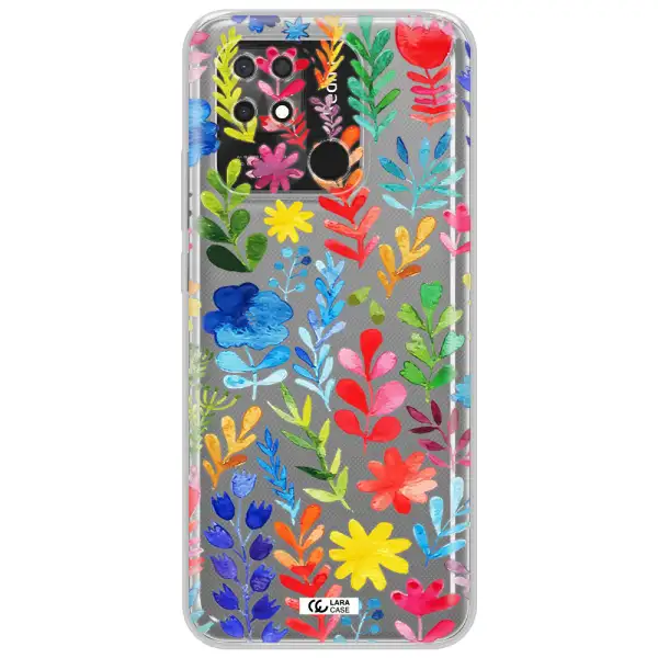 Colorful Watercolor Flowers Xiaomi Redmi 10C Clear TPU Case