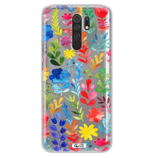 Colorful Watercolor Flowers Xiaomi Redmi 9 Clear TPU Case