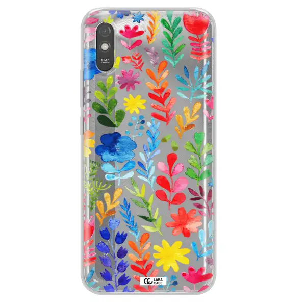Colorful Watercolor Flowers Xiaomi Redmi 9A Clear TPU Case
