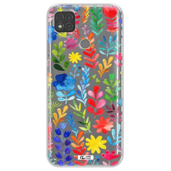 Colorful Watercolor Flowers Xiaomi Redmi 9C Clear TPU Case