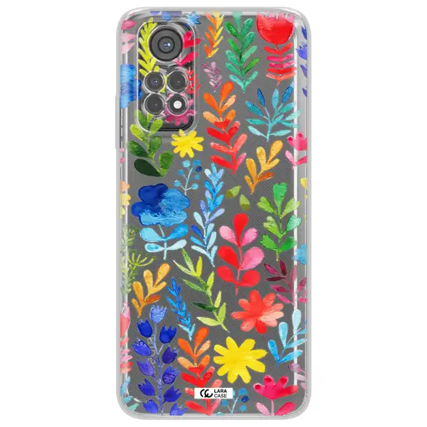Colorful Watercolor Flowers Xiaomi Redmi Note 11S Clear Tpu Case