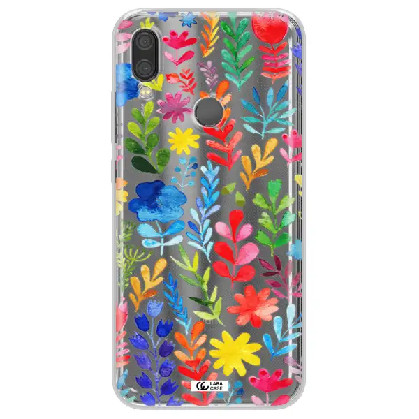 Colorful Watercolor Flowers Xiaomi Redmi Note 7 Clear TPU Case