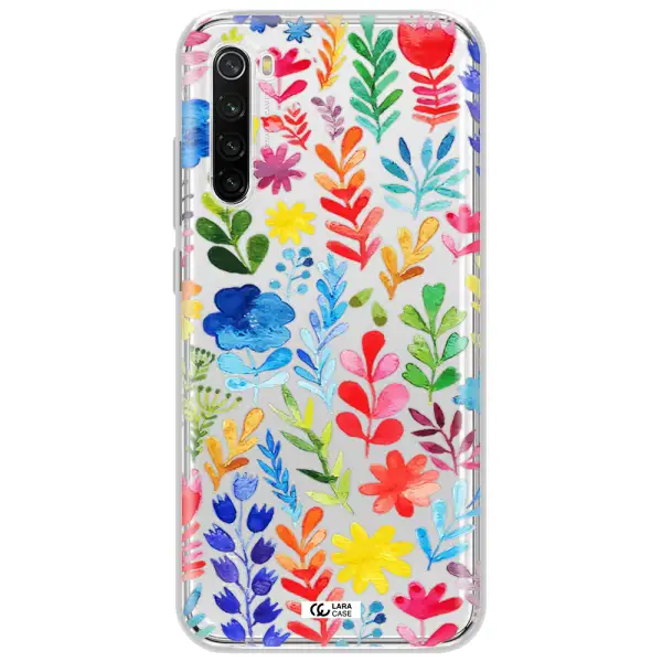 Colorful Watercolor Flowers Xiaomi Redmi Note 8T Clear Tpu Case