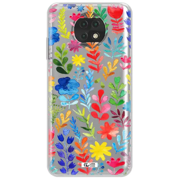Colorful Watercolor Flowers Xiaomi Redmi Note 9T Clear Tpu Case