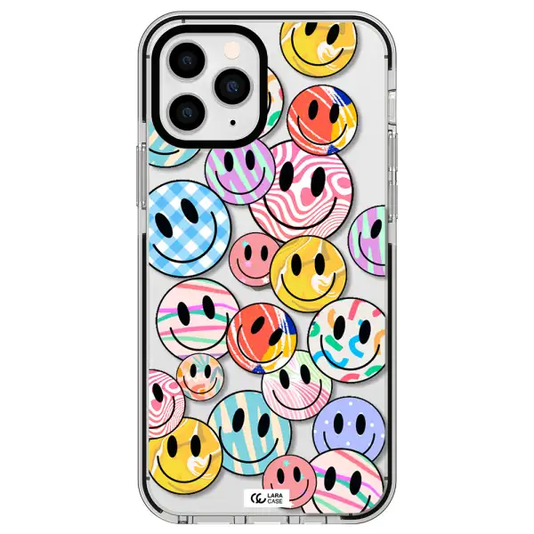 Colorful Smile Apple iPhone 11 pro max impact black border Case