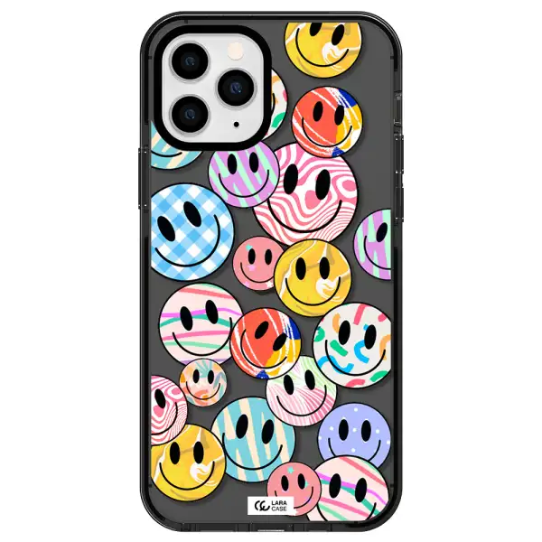 Colorful Smile Apple iPhone 11 pro max impact Smoke Black Case