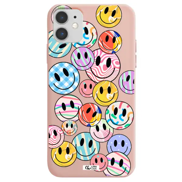Colorful Smile Apple iPhone 11 Silicone pastel pink Case