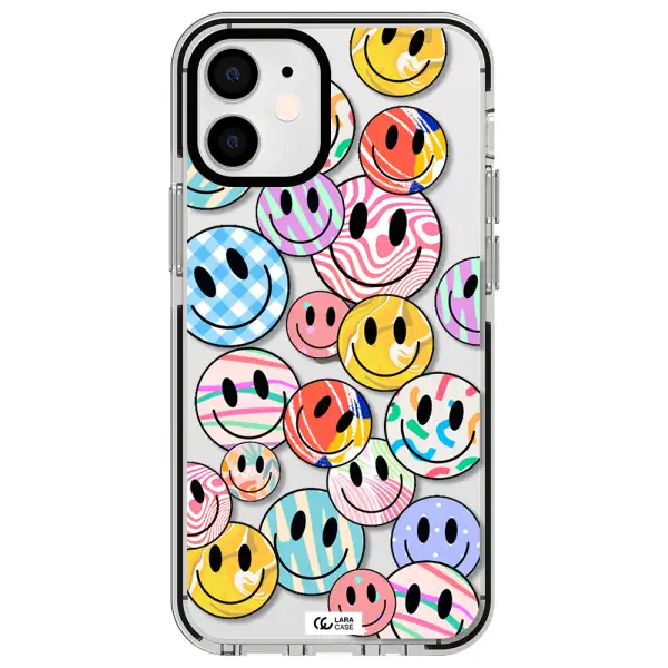 Colorful Smile Apple iPhone 12 mini impact black border Case