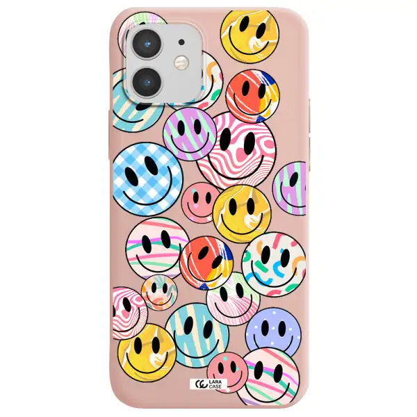 Colorful Smile Apple iPhone 12 mini Silicone pastel pink Case