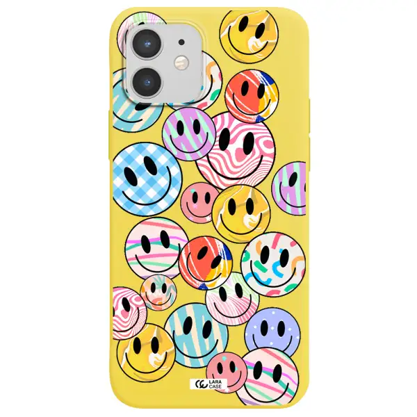Colorful Smile Apple iPhone 12 Silicone canary yellow Case