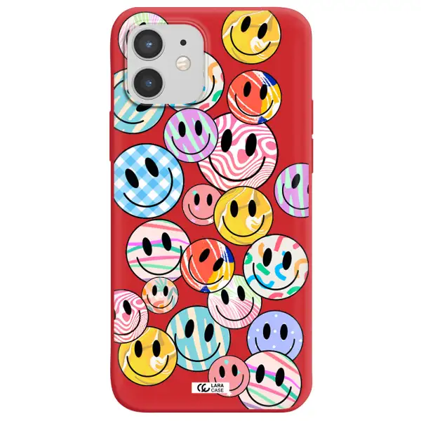 Colorful Smile Apple iPhone 12 Silicone Imperial Red Case