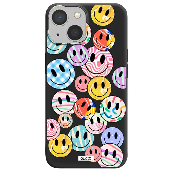 Colorful Smile Apple iPhone 13 mini Silicone black Case
