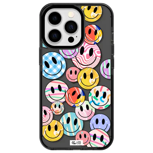 Colorful Smile Apple iPhone 13 Pro impact Smoke Black Case