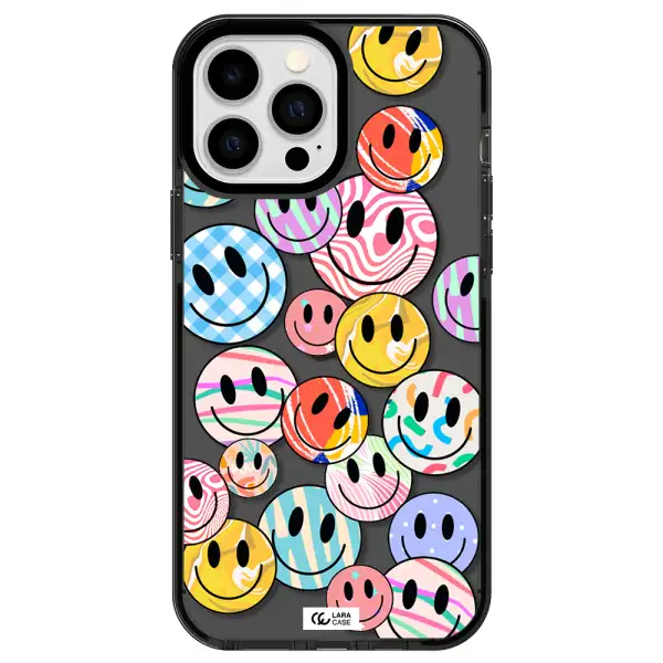 Colorful Smile Apple iPhone 13 Pro Max impact Smoke Black Case