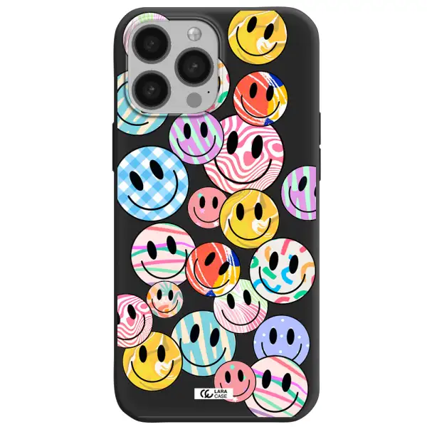 Colorful Smile Apple iPhone 13 Pro Max Silicone black Case