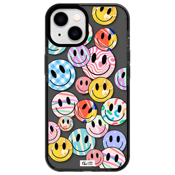 Colorful Smile Apple iPhone 14 impact Smoke Black Case