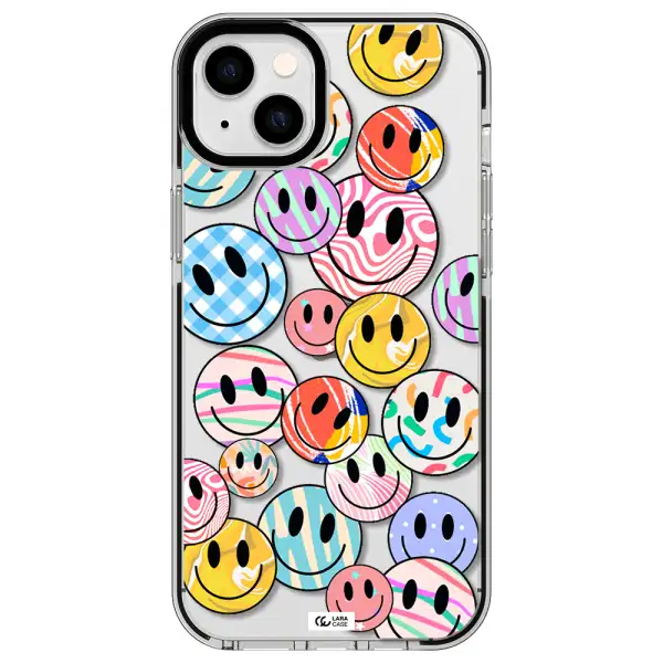 Colorful Smile Apple iPhone 14 plus impact black border Case