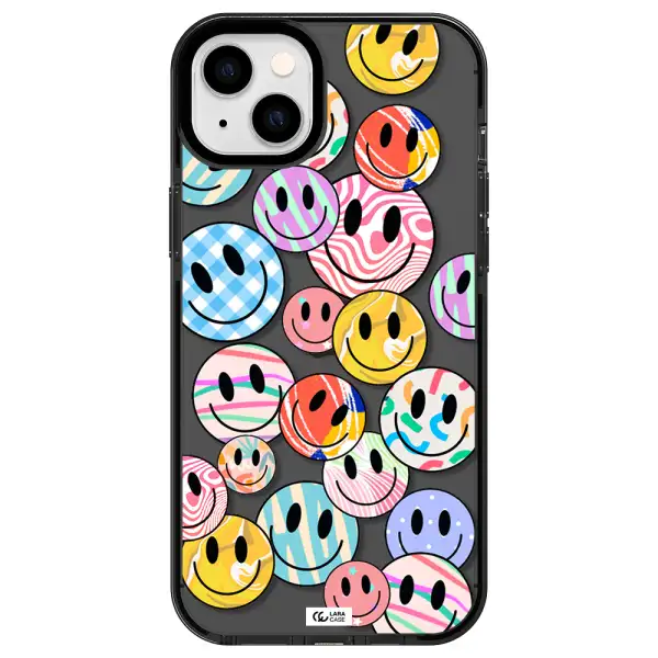 Colorful Smile Apple iPhone 14 plus impact Smoke Black Case