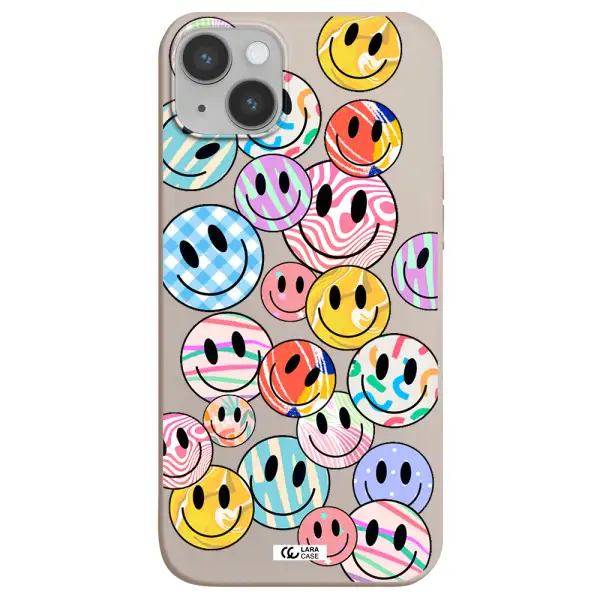 Colorful Smile Apple iPhone 14 plus Silicone Stone Case