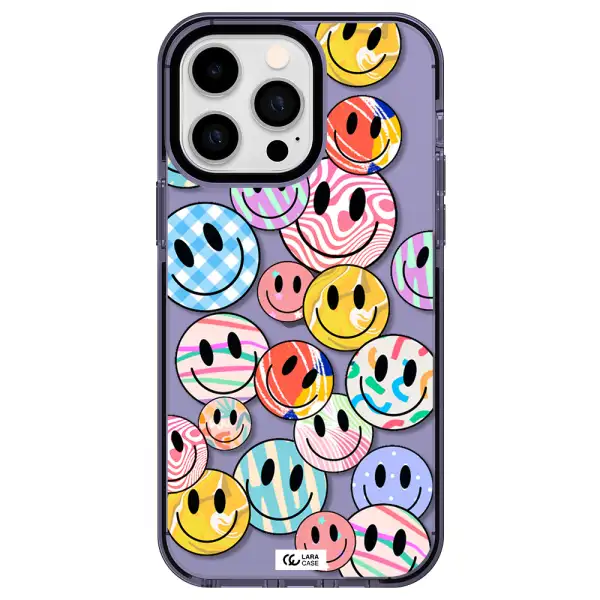 Colorful Smile Apple iPhone 14 pro max impact Lilac Case