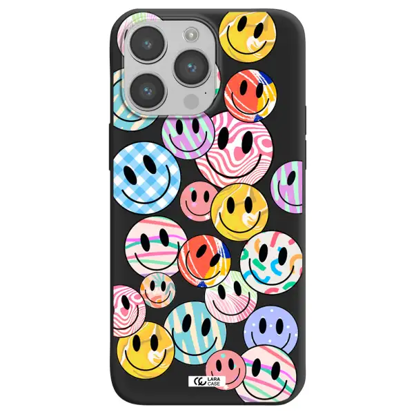 Colorful Smile Apple iPhone 14 pro max Silicone black Case