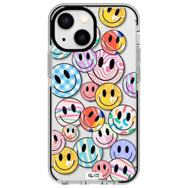 Colorful Smile Apple iPhone 15 impact black border Case
