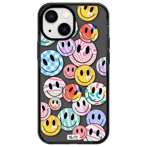 Colorful Smile Apple iPhone 15 impact Smoke Black Case