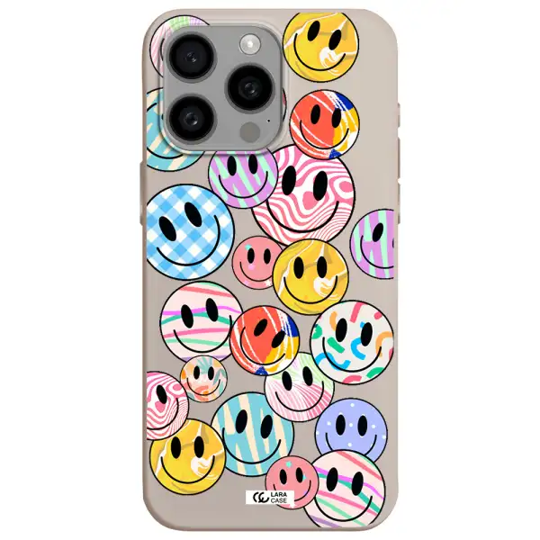 Colorful Smile Apple Iphone 15 Pro max Silicone Stone Case