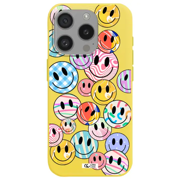 Colorful Smile Apple Iphone 15 Pro Silicone Canary Yellow Case
