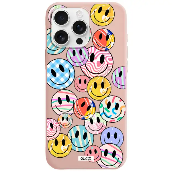 Colorful Smile Apple Iphone 16 Pro Max Silicone Pastel Pink Case