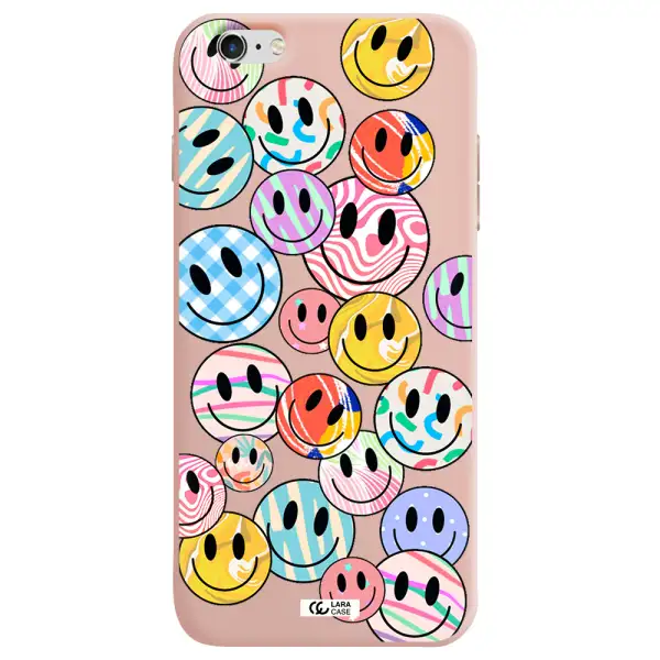 Colorful Smile Apple iPhone 6 plus Silicone pastel pink Case