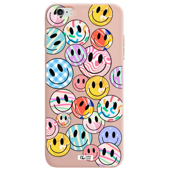 Colorful Smile Apple iPhone 6 s plus Silicone pastel pink Case