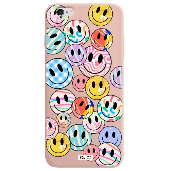 Colorful Smile Apple iPhone 6S Silicone pastel pink Case